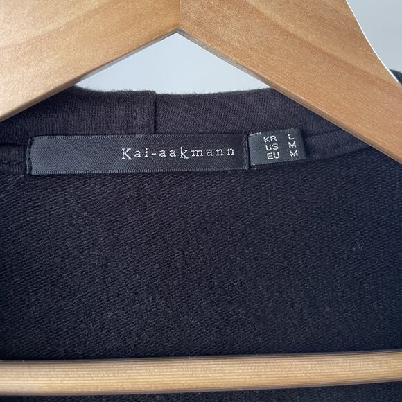 Women's KAI-AAKMANN Black Moto Hoodie Sweatshirt Jacket Size Medium M - Picture 2 of 3